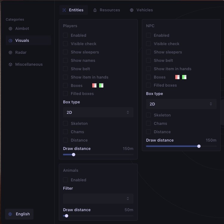 Screenshot 2 — Phoenix Alkad cheat for Rust Alkad